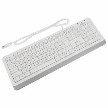 Клавиатура проводная A4TECH Fstyler FK10, USB, 104 кнопки, белая, 1147536 - Премиум Сервис