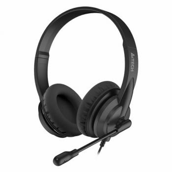 Наушники с микрофоном (гарнитура) A4TECH HU-10, проводные, 2 м, USB, черные, 1611400 - Премиум Сервис