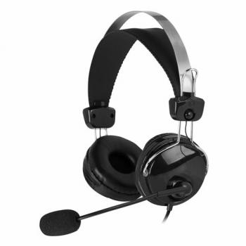 Наушники с микрофоном (гарнитура) A4TECH HU-7P, проводные, 2 м, USB, черные, 1379906 - Премиум Сервис