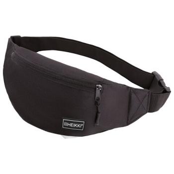 Сумка на пояс HEIKKI RIO (ХЕЙКИ), два отделения, регулируемый ремень, черная, 38х12х8 см, 272614 - Премиум Сервис
