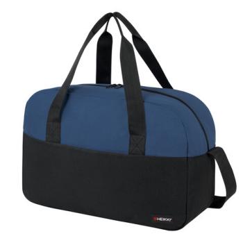 Сумка спортивная HEIKKI BASE (ХЕЙКИ), карман на молнии, черная/темно-синяя, 30x44x17 см, 272622 - Премиум Сервис