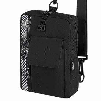 Сумка на плечо HEIKKI TORRENT (ХЕЙКИ) с карманом, Anime face, черная, 25х18х3 см, 272637 - Премиум Сервис