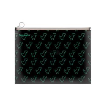 Папка для тетрадей BRAUBERG А4, 1 отделение, пластик, на zip-lock молнии, Dino matrix, 272106 - Премиум Сервис