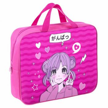 Папка на молнии с ручками BRAUBERG KIDS А4, 1 отделение, полиэстер, 80мм, Anime style, 272121 - Премиум Сервис