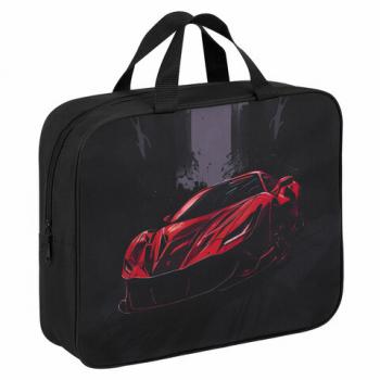 Папка на молнии с ручками BRAUBERG KIDS А4, 1 отделение, полиэстер, 80мм, Red car, 272122 - Премиум Сервис