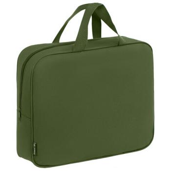 Папка на молнии с ручками STAFF EVERYDAY А4, 1 отделение, полиэстер, 80мм, хаки, 272186 - Премиум Сервис