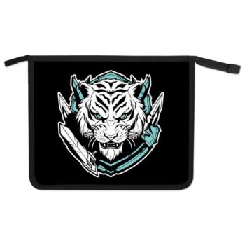 Папка для тетрадей ПИФАГОР А5, 1 отделение, пластик, на молнии, White tiger, 272195 - Премиум Сервис