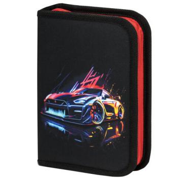 Пенал BRAUBERG, 1 отделение, полиэстер, 21х14 см, Neon drift, 272329 - Премиум Сервис