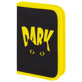 Пенал BRAUBERG с наполнением, 1 отд, 1 откидная планка, 24 предмета, Dark cat, 272351 - Премиум Сервис