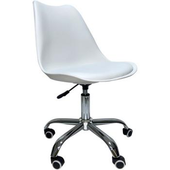 Кресло стул BRABIX "Eames MG-310 CH", хром, пластик белый, экокожа белая, 532923 - Премиум Сервис