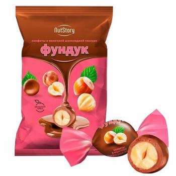 Конфеты "Фундук" в молочной шоколадной глазури 500 г, NUTSTORY, ОС708 - Премиум Сервис