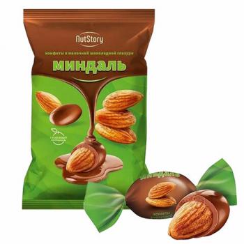 Конфеты "Миндаль" в молочной шоколадной глазури 500 г, NUTSTORY, ОС709 - Премиум Сервис