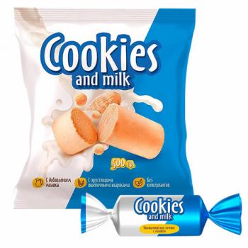 Батончики шоколадные COOKIES AND MILK молочные со сливочным печеньем 500 г., РНК650 - Премиум Сервис