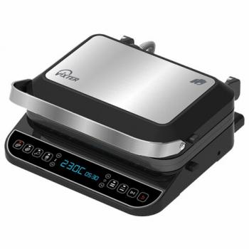 Электрогриль VIXTER ECG-1212, 2000 Вт, съемные панели, регулировка температуры, серебро/черный - Премиум Сервис