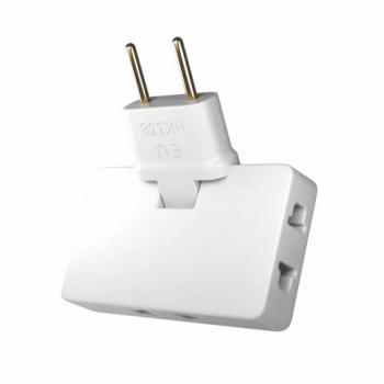 Сетевой тройник ПОВОРОТНЫЙ, 3 розетки, без заземления, без шторок, белый, УТ000038668 - Премиум Сервис