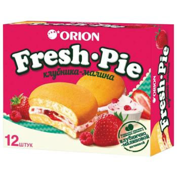 Печенье ORION "Fresh-Pie Strawberry-raspberry", клубника-малина, 300 г (12 штук х 25 г), О0000017465 - Премиум Сервис
