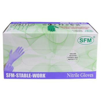 Перчатки нитриловые смотровые SFM Stable-Work Германия 50 пар (100 штук) размер M (средний) - Премиум Сервис