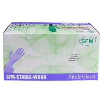 Перчатки нитриловые смотровые SFM Stable-Work Германия 50 пар (100 штук) размер L (большой) - Премиум Сервис