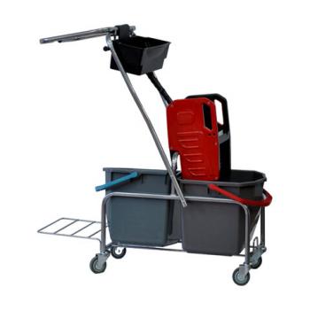 Тележка уборочная Eсо-Force, 2 ведра по 25л, отжим, лоток, держатель д/мешка, метал., 22EF/6 - Премиум Сервис