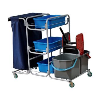 Тележка уборочная Eсо-Force MEGA, 2 ведра 25л, отжим, 3 поддона, держатель д/мешка, м, 26EF/1 б/в - Премиум Сервис