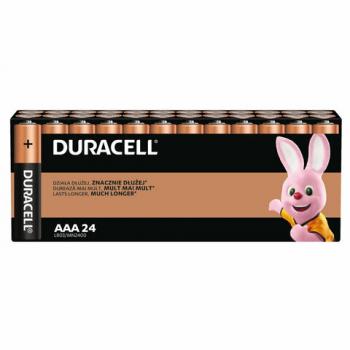 Батарейки КОМПЛЕКТ 24шт, DURACELL Basic ОРИГИНАЛ, ААА (LR03,24А), алкалиновые, мизинч, Б0064969 - Премиум Сервис