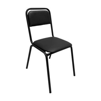 Стул для посетителей РС42, черный каркас, кожзам черный - Премиум Сервис