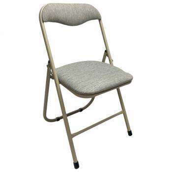 Стул складной для дома и офиса РС04, бежевый перламутровый каркас, рогожка бежевая - Премиум Сервис