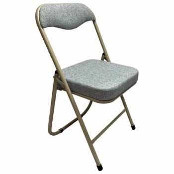 Стул складной для дома и офиса РС04К комфорт, бежевый перламутровый каркас, рогожка бежевая - Премиум Сервис