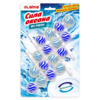 Туалетный блок освежитель унитаза подвесной 4шт*50г LAIMA, "Сила океана 3 в 1", 608996 - Премиум Сервис