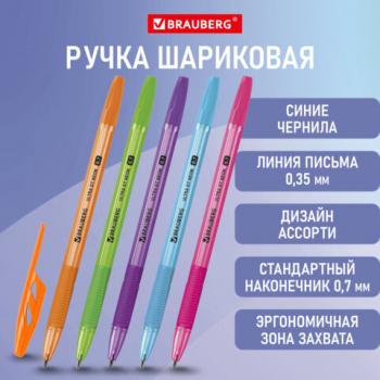 Ручка шариковая с грипом BRAUBERG "ULTRA GT NEON", СИНЯЯ, узел 0,7 мм, чернила ГЕРМАНИЯ, наконечник ШВЕЙЦАРИЯ, 144054 - Премиум Сервис