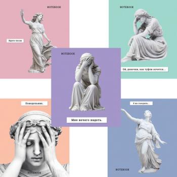 Тетрадь А5 48л. ПЗБМ скоба, клетка, Soft Touch, матовая ламинация, Ой, девочки (5 вид, 24147 - Премиум Сервис