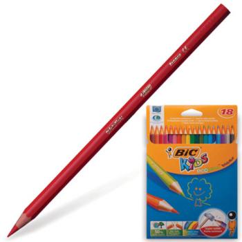 Карандаши цветные пластиковые BIC (Франция) "Evolution", 18 цветов, заточенные, в картонной упаковке, 9375173 - Премиум Сервис
