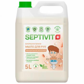 Мыло жидкое гипоаллергенное 5л SEPTEVIT "Миндальное молочко",биоразлагаемое, ш/к 6955 - Премиум Сервис