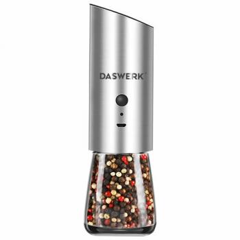 Мельница для соли и специй электрическая, 4 уровня помола, гравитационная, USB, DASWERK, 456625 - Премиум Сервис