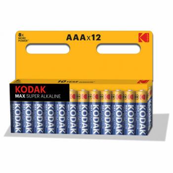 Батарейки алкалиновые "мизинчиковые" КОМПЛЕКТ 12 шт KODAK Max Super Alkaline, ААА (LR, Б0008960 - Премиум Сервис
