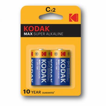 Батарейки алкалиновые КОМПЛЕКТ 2 шт KODAK Max Super Alkaline, C (LR14, 14А) блистер, Б0005123 - Премиум Сервис