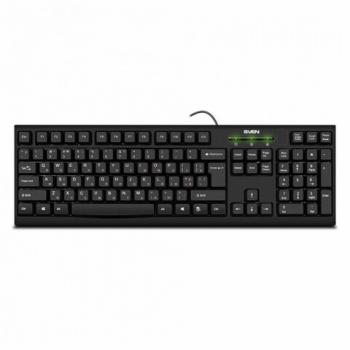 Клавиатура проводная SVEN KB-S300, USB, 104 клавиши, чёрная, SV-015756 - Премиум Сервис
