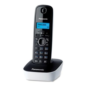 Радиотелефон PANASONIC KX-TG1611RUW, память 50 номеров, АОН, повтор, часы/будильник, белый - Премиум Сервис