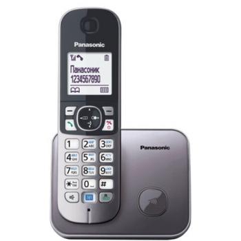 Радиотелефон PANASONIC KX-TG6811RUM, память 50 номеров, АОН, повтор, спикерфон, полифония, 10-100 м, серый - Премиум Сервис