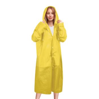 Дождевик плащ желтый на кнопках, EVA, многоразовый прочный, чехол в комплекте, универсальный размер, SHAMAANI, 610934 - Премиум Сервис