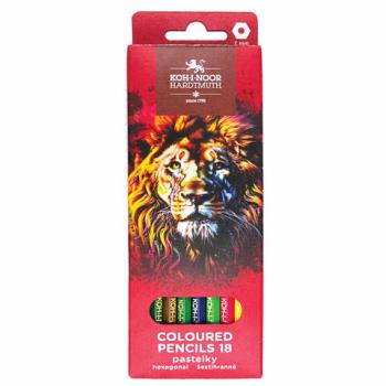 Карандаши цветные KOH-I-NOOR "RED LION" 18 цветов, шестигранные, 2,8 мм, натуральное дерево, 3553/18, 3553018063KS - Премиум Сервис