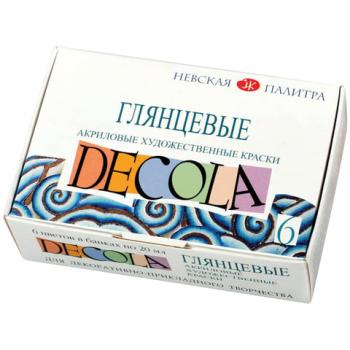 Краски акриловые художественные "Декола", 6 цветов по 20 мл, в баночках, 2941024 - Премиум Сервис