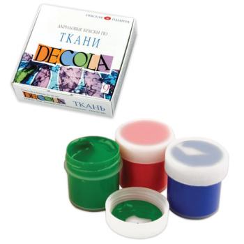 Краски по ткани акриловые "Декола", 9 цветов по 20 мл, в баночках, 4141111 - Премиум Сервис