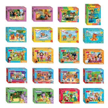 Пазл картонный 54 элемента, ЛИЦЕНЗИОННЫЕ СЮЖЕТЫ, АССОРТИ, 9х6,5,х2,5см - Премиум Сервис