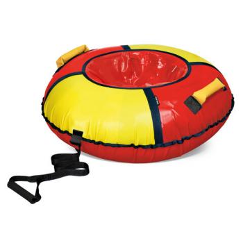 Тюбинг-ватрушка, 85 см, красный/желтый, верх ПВХ, Nk, ТБ1К-85/КЖ2 - Премиум Сервис