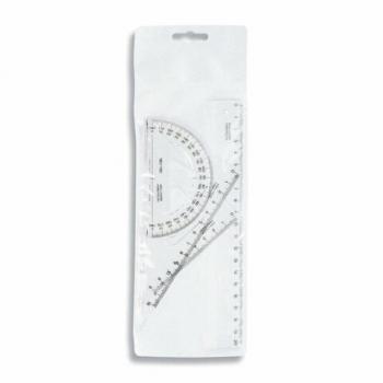 Набор чертежный малый KOH-I-NOOR (линейка 20 см, 2 треугольника, транспортир), прозрачный, европодвес, 750950, 075095000000RU - Премиум Сервис
