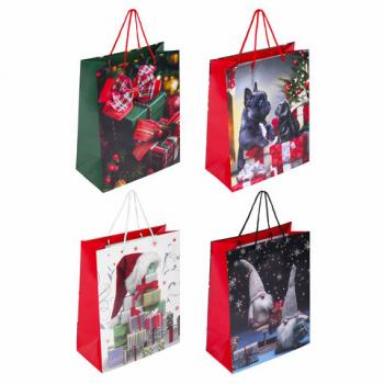 Пакет подарочный НАБОР 4 штуки, новогодний, 26x13x32 см, "Winter Set", ЗОЛОТАЯ СКАЗКА, 591958 - Премиум Сервис