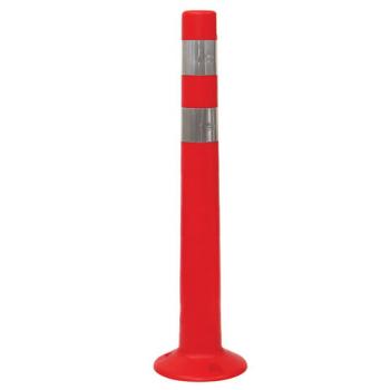 Столбик ограждения сигнальный упругий красный 750 мм с двумя светоотражающими полосами, ССУ-750 - Премиум Сервис
