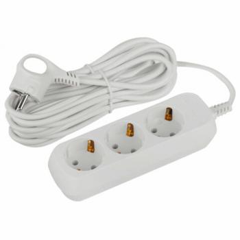 Удлинитель ЭРА UDL-10 Greenline, 3 розетки, с заземлением, с выключателем, 10 А, 7м, белый, UDL-10-370-ES - Премиум Сервис