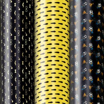 Бумага упаковочная мелованная НАБОР 3 шт., "Man Style", 70х100 см, 3 дизайна, ЗОЛОТАЯ СКАЗКА, 592064 - Премиум Сервис